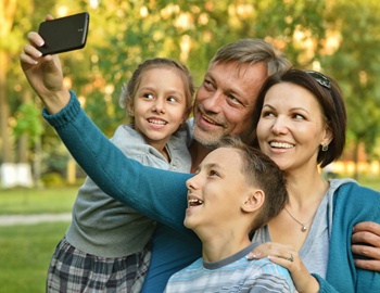 Family taking a selfie