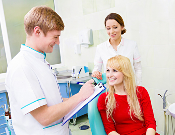 Smiling woman in dental chair